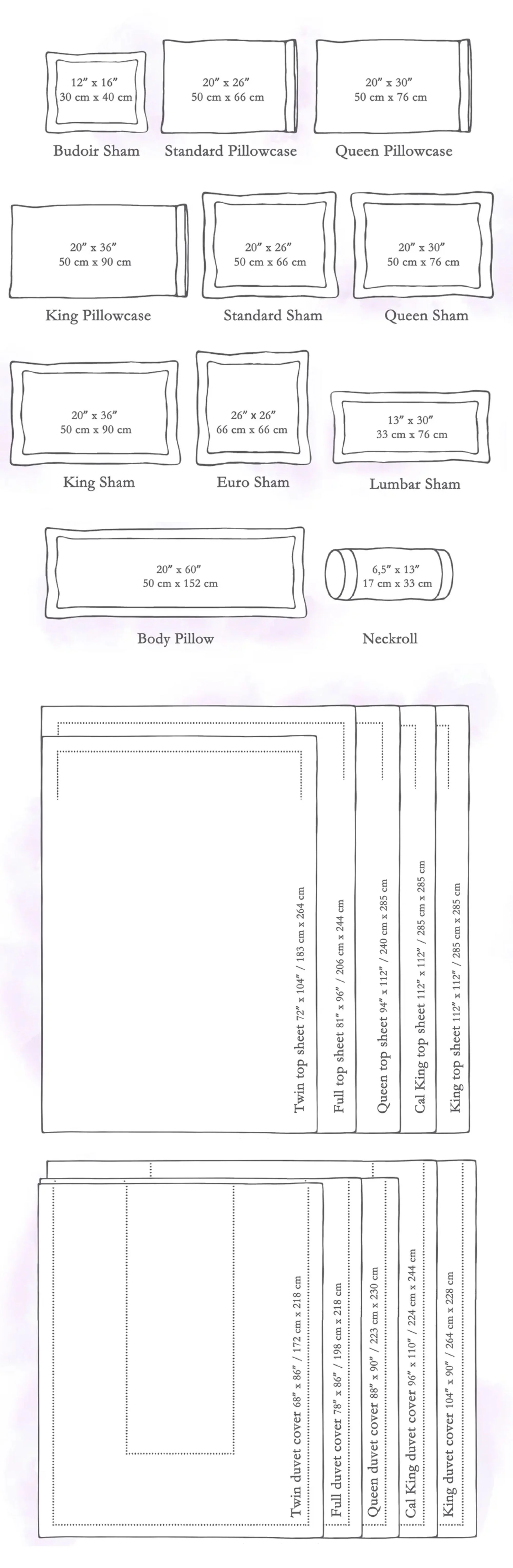 Bedding Size Chart